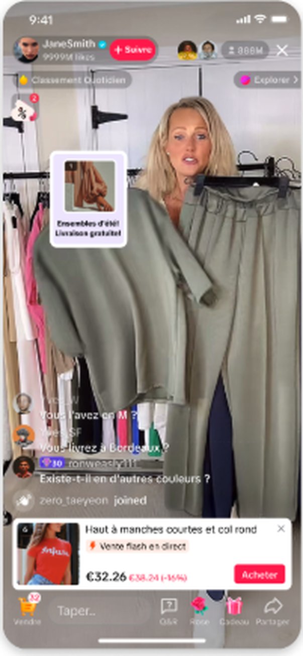 LIVE Shopping sur TikTok